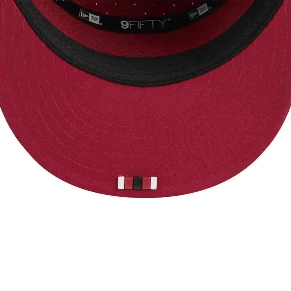 San Francisco 49ers New Era 2025 Sideline‎ Split Panel 9FIFTY Snapback Hat Red
